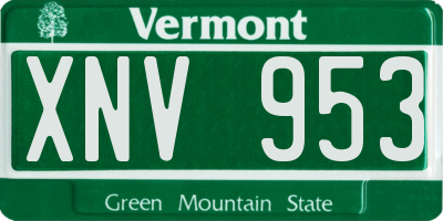 VT license plate XNV953