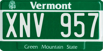 VT license plate XNV957