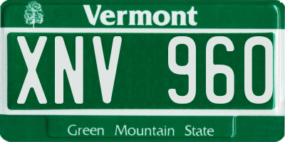 VT license plate XNV960