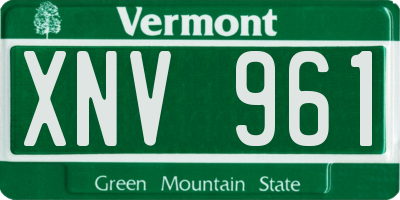 VT license plate XNV961