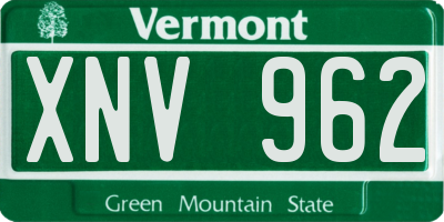 VT license plate XNV962