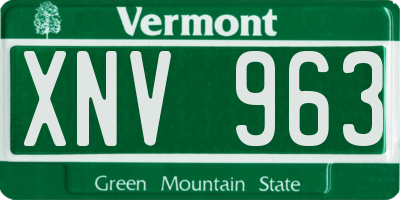 VT license plate XNV963