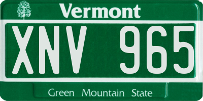 VT license plate XNV965