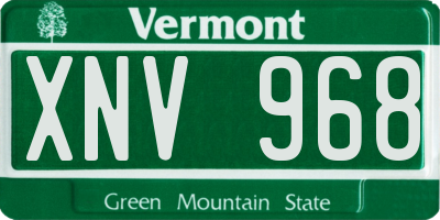 VT license plate XNV968