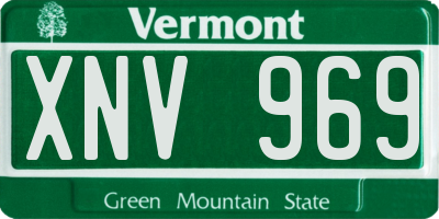 VT license plate XNV969