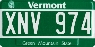 VT license plate XNV974