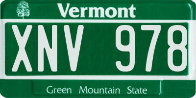 VT license plate XNV978
