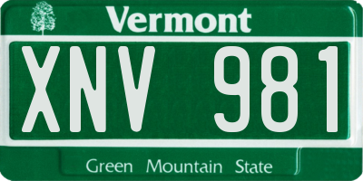 VT license plate XNV981