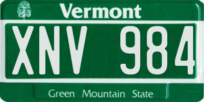 VT license plate XNV984