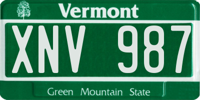 VT license plate XNV987