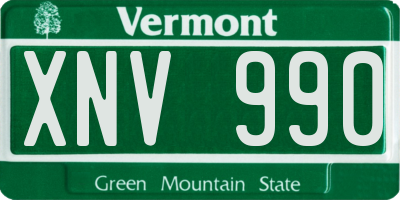 VT license plate XNV990