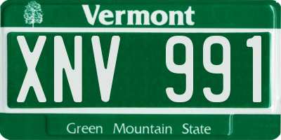 VT license plate XNV991