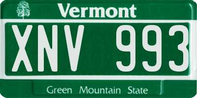 VT license plate XNV993