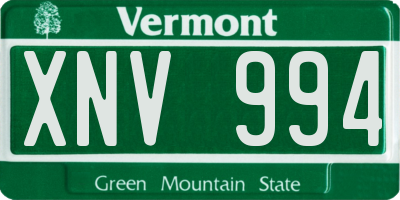 VT license plate XNV994