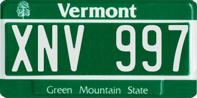 VT license plate XNV997