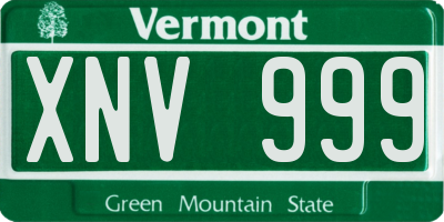 VT license plate XNV999