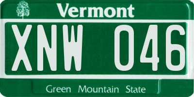 VT license plate XNW046
