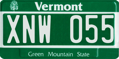 VT license plate XNW055