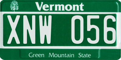 VT license plate XNW056