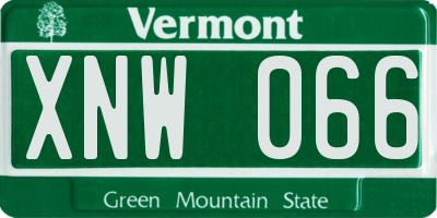 VT license plate XNW066