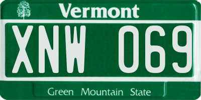 VT license plate XNW069