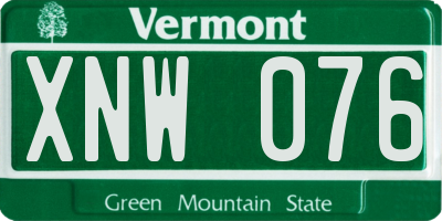 VT license plate XNW076