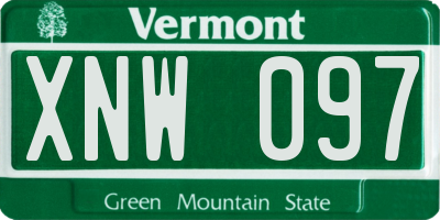 VT license plate XNW097
