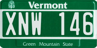 VT license plate XNW146