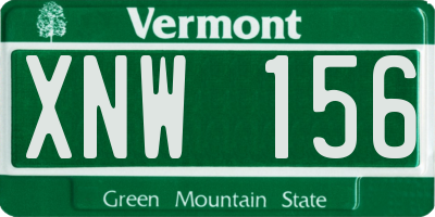 VT license plate XNW156