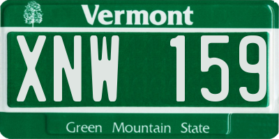 VT license plate XNW159