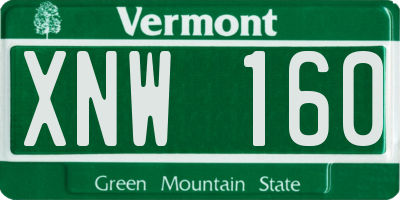 VT license plate XNW160