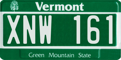 VT license plate XNW161