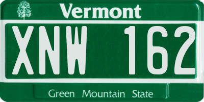 VT license plate XNW162