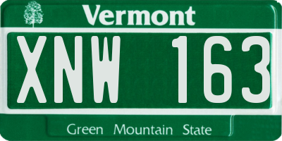 VT license plate XNW163
