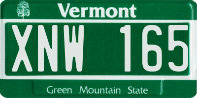 VT license plate XNW165