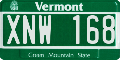 VT license plate XNW168