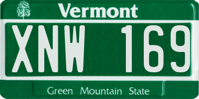 VT license plate XNW169