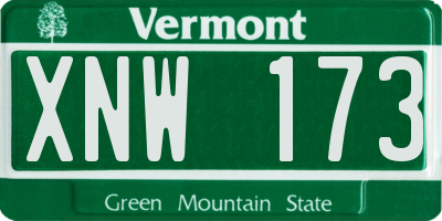 VT license plate XNW173