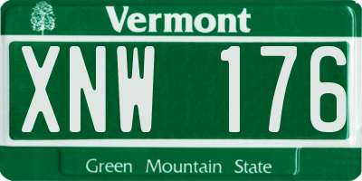 VT license plate XNW176
