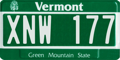 VT license plate XNW177