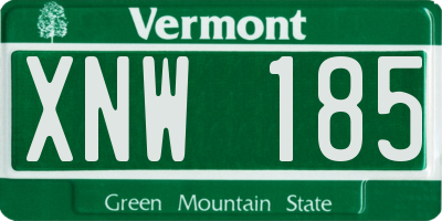 VT license plate XNW185