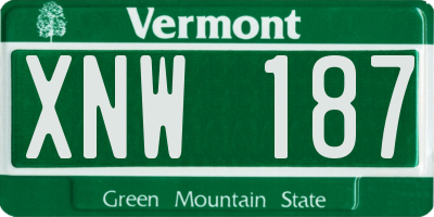 VT license plate XNW187