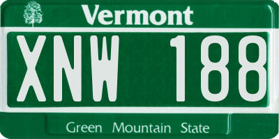VT license plate XNW188