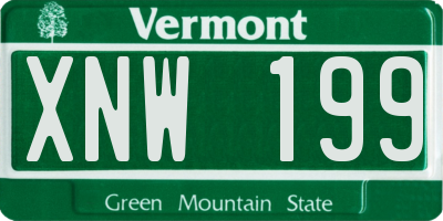 VT license plate XNW199