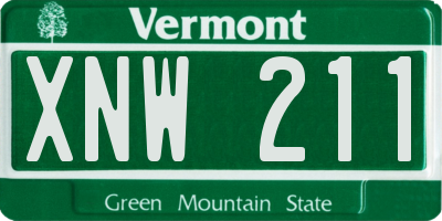 VT license plate XNW211