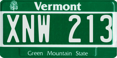 VT license plate XNW213