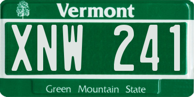 VT license plate XNW241