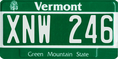 VT license plate XNW246