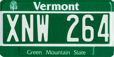 VT license plate XNW264