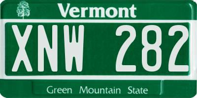 VT license plate XNW282